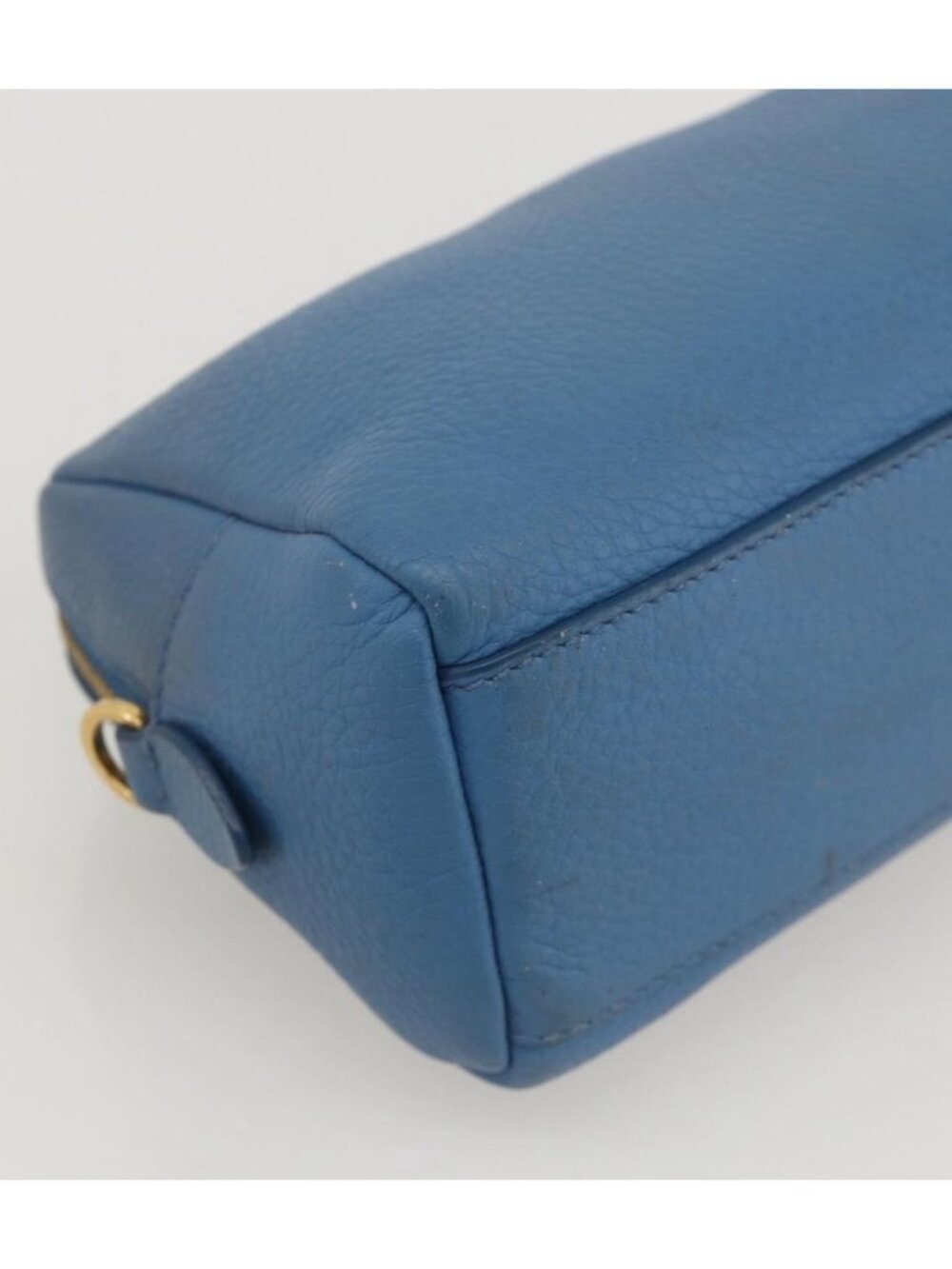 PRADA Pouch Leather Blue Gold - Picture 14 of 16